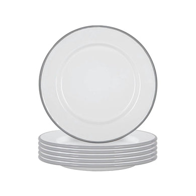 White Enamel Dinner Plate Tableware 25.5cm Hire