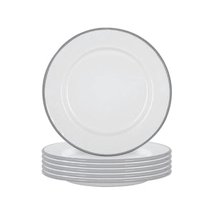 White Enamel Dinner Plate Tableware 25.5cm Hire