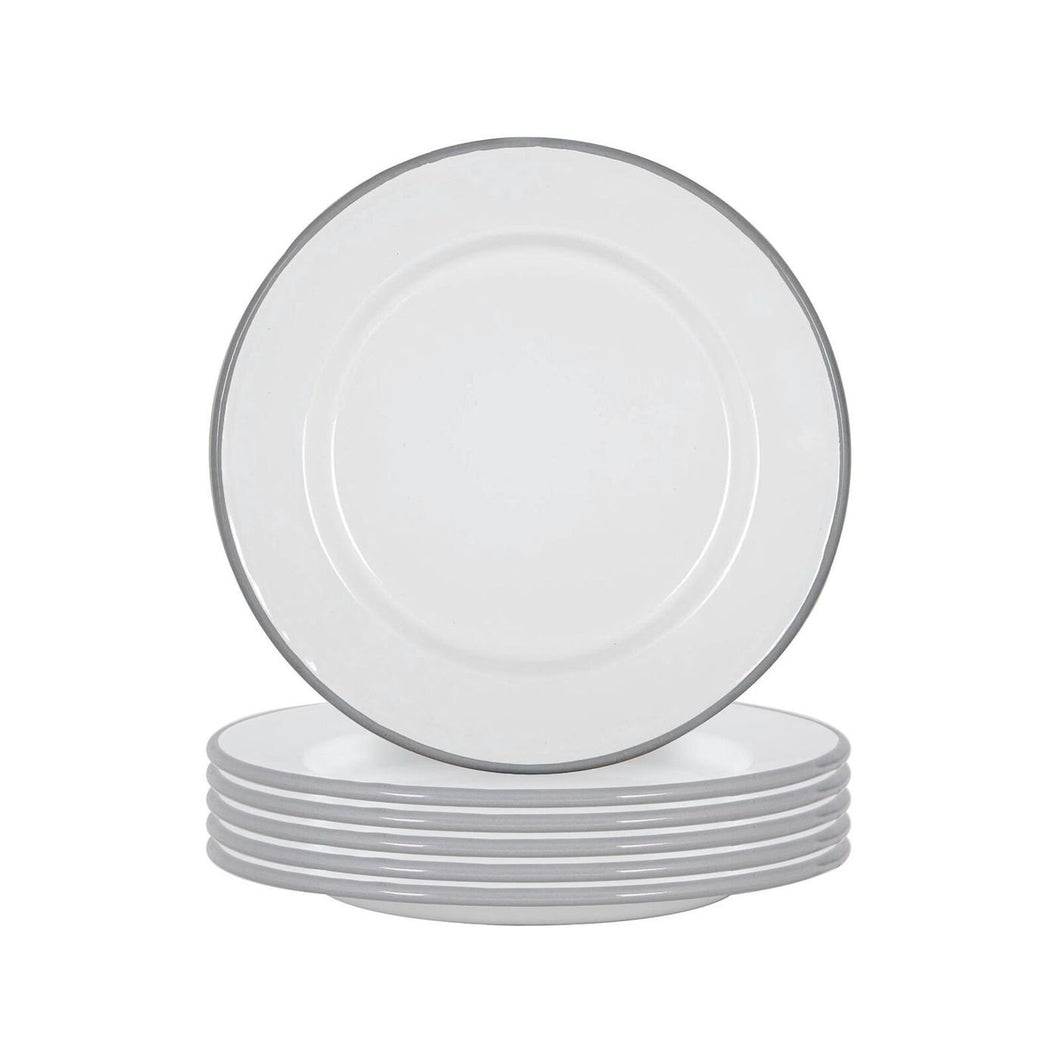 White Enamel Dinner Plate Tableware 25.5cm Hire